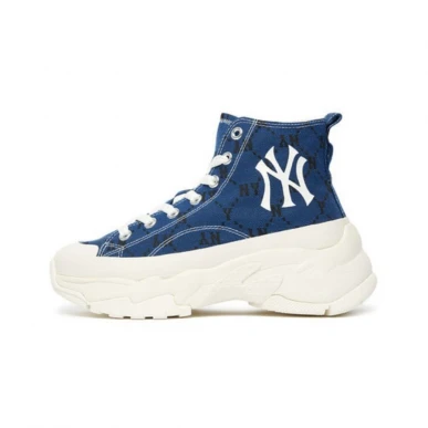 Giày MLB Chunky High Mono Jasquard New York Yankees ‘Blue’ 3ASHU311N-50B