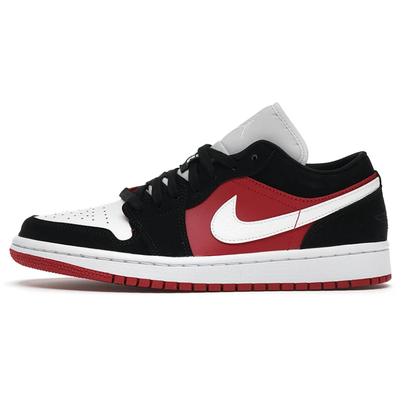 Giày Jordan 1 Low Black White Gym Red DC0774-016