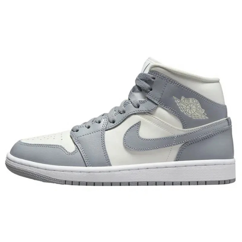 Giày Jordan 1 Mid Grey Sail BQ6472-115