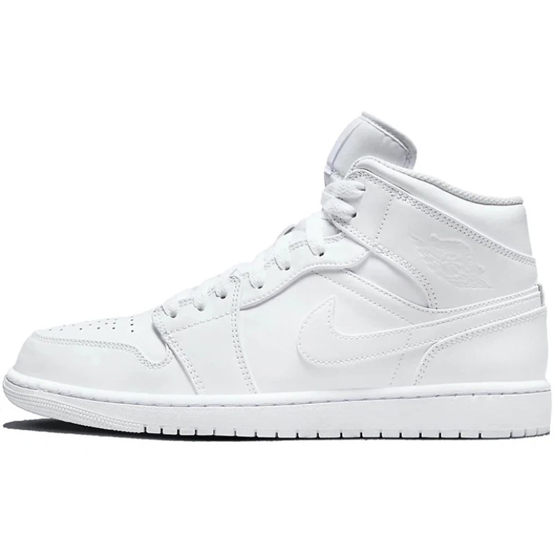 Giày Jordan 1 Mid Triple White 554724-136