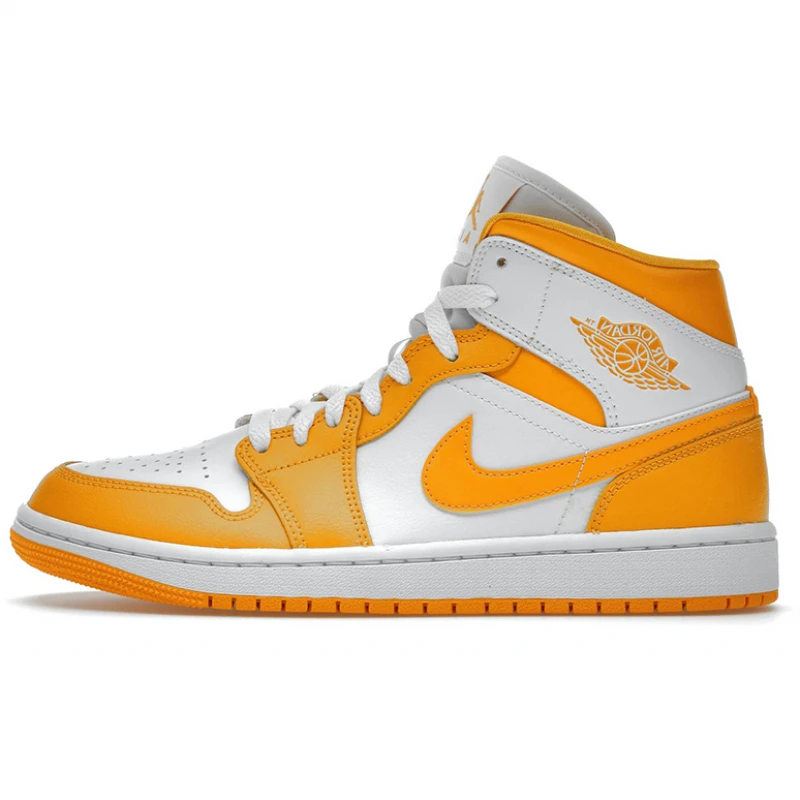 Giày Jordan 1 Mid White University Gold BQ6472-117